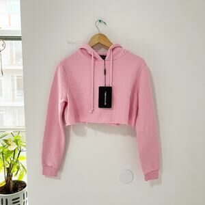 NEW Pretty Little Thing Barbie Pink Cropped Sweatshirt Size Small